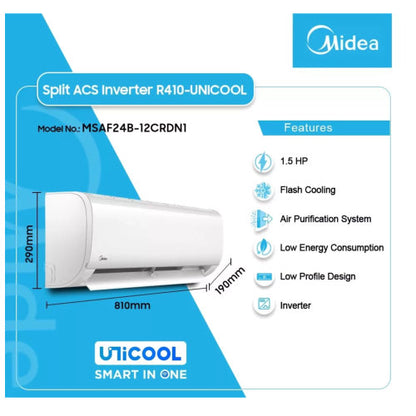 MIDEA 1.5HP R32 UNICOOL+ INVERTER AIR CONDITION
