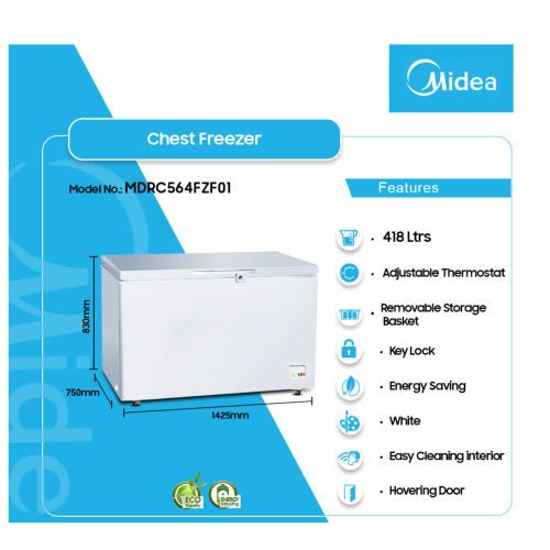 MIDEA 418L MDRC564FZN01 CHEST FREEZER - CompuGhana