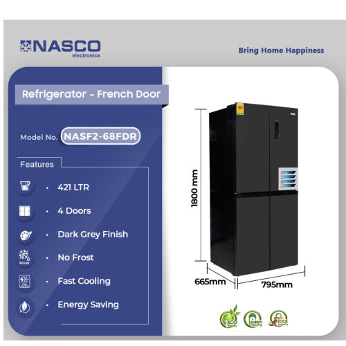 NASCO 421L NASF2-68FDR FRENCH DOOR FRIDGE