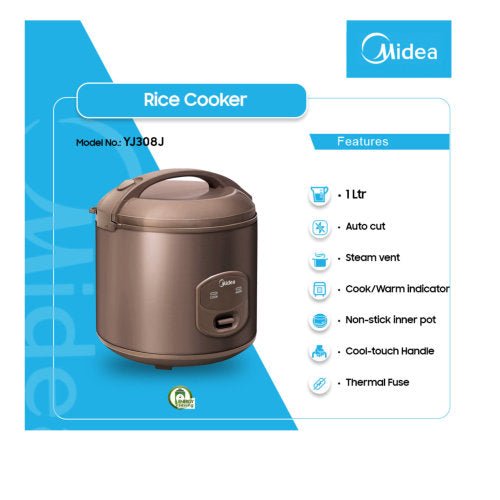 MIDEA YJ308J 1L RICE COOKER GOLD - CompuGhana