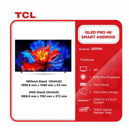 TCL 85'' QLED PRO 85P7L 4K SMART ANDROID TELEVISION - CompuGhana