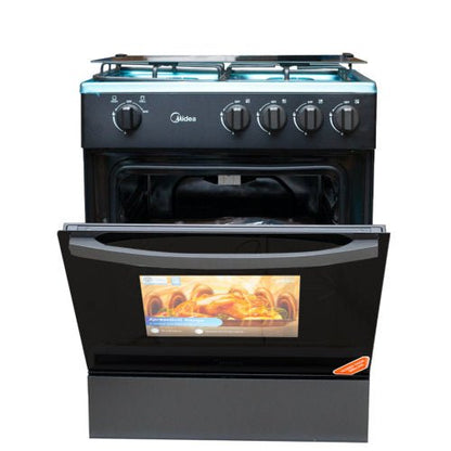 MIDEA 4 BURNERS 60X60 GRILL GAS COOKER 24TMG4G081 - B BLACK - CompuGhana