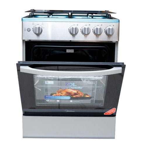 MIDEA 60X60 4 BURNERS GRILL GAS COOKER 24TMG4G081 - S SILVER - CompuGhana
