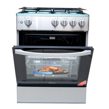 MIDEA 60X60 4 BURNERS GRILL GAS COOKER 24TMG4G081 - S SILVER - CompuGhana