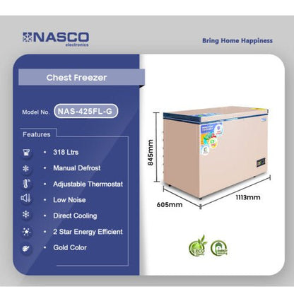 NASCO 318 LTR NAS - 425FL - G CHEST FREEZER GOLDEN - CompuGhana