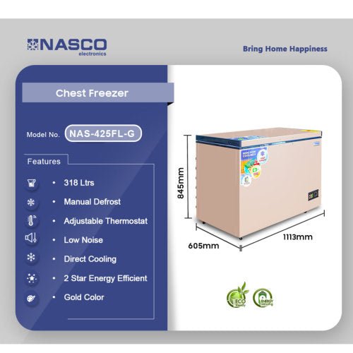 NASCO 318 LTR NAS - 425FL - G CHEST FREEZER GOLDEN - CompuGhana