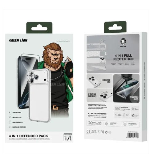 GREEN LION 4IN1 DEFENDER PACK IPHONE 17 PRO MAX BLUE TITANIUM - CompuGhana