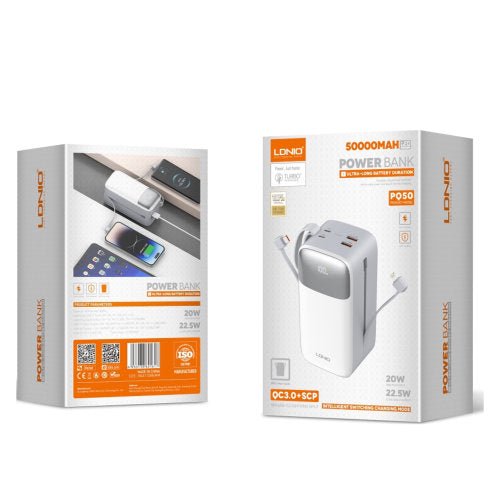 LDNIO POWER BANK 50000 MAH USB - C TWO WAY FAST CHARGING PQ50 - CompuGhana