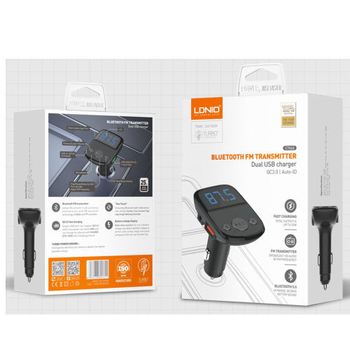 LDNIO BLUETOOTH FM TRANSMITTER DUAL USB CHARGER C706Q
