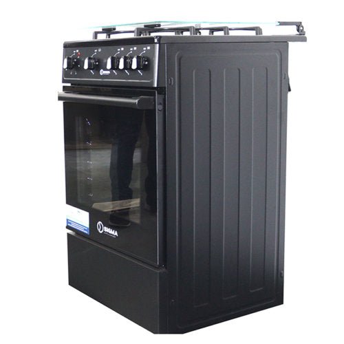 SIGMA 50X55 3 BURNERS GAS + 1 ELECTRIC OVEN GRILL GAS COOKER BLACK - CompuGhana