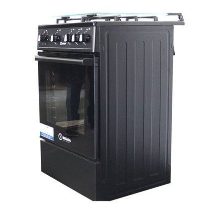 SIGMA 50X55 3 BURNERS GAS + 1 ELECTRIC OVEN GRILL GAS COOKER BLACK - CompuGhana