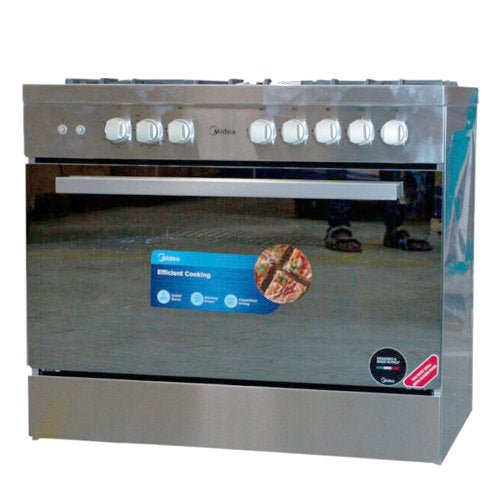 MIDEA 90x60 5 BURNERS INOX - GRILL GAS COOKER SILVER - CompuGhana