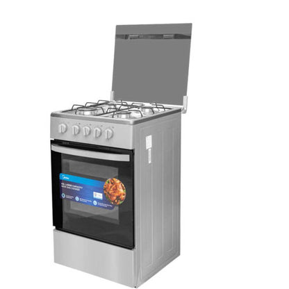 MIDEA GC SP5055T082-S 50X50 4 BURNERS GAS COOKER - SILVER MIRROR