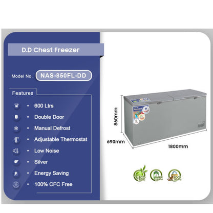 NASCO 600L NAS-850FL-DD  CHEST FREEZER