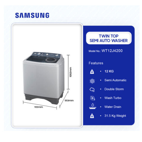SAMSUNG 12KG TWIN TUB WASHING MACHINE