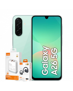 SAMSUNG GALAXY A26 A266B/DS 128GB 6GB 5G  + LDNIO ADAPTER TYPE-C CHARGER & EARBUDS + COVER & GLASS SCREEN