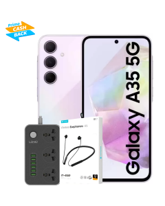 SAMSUNG GALAXY A35 A356E/DS 5G + FREE ROCK WIRELESS EARPIECE + LDNIO 6 USB PORTS WITH 3 AC SOCKETS