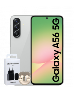 SAMSUNG GALAXY A56 5G A566B/DS +  FREE SAMSUNG 25W FAST CHARGER ADAPTER + COVER + GLASS SCREEN & LDNIO BT EAR BUD