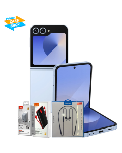 SAMSUNG GALAXZY FLIP 6 256GB 12GB RAM + FREE 65W SUPER FAST WALL CHARGER + LDNIO POWERBANK + ROCK WIRED EARPIECE & SAMSUNG Z FLIP6 SILICONE CASE W/RING