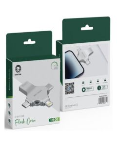 GREEN LION 128GB 4IN1 USB FLASH DRIVER SILVER