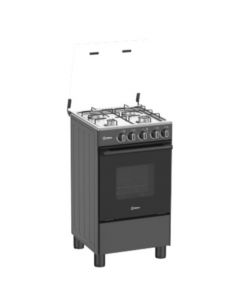 SIGMA 50X55 4 BURNERS GRILL STAINLESS STEEL GAS COOKER - BLACK