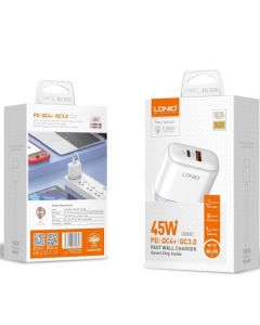 LDNIO A2526C FAST WALL CHARGER 45W USB-A TO USB-C