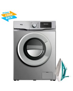 TCL 8KG FRONT LOAD WASHING MACHINE  SILVER + SENCOR STEAM IRON