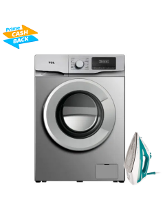 TCL 9KG FRONT LOAD WASHING MACHINE SILVER + SENCOR STEAM IRON